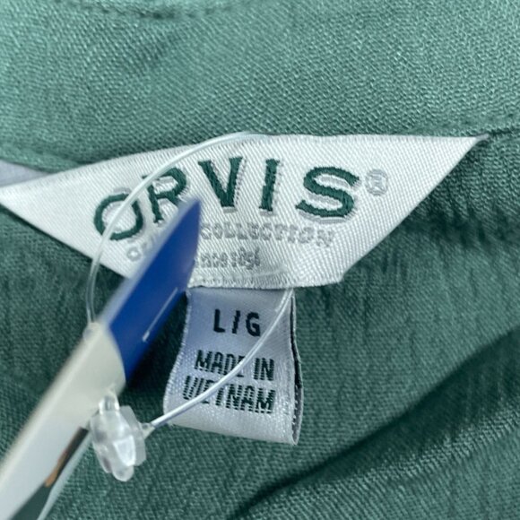 Orvis Womens Green Short Sleeve Button-Up Blouse Size L NWT 6622 - Picture 4 of 8